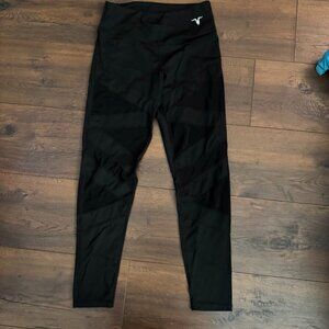 NO BULL Black Workout Leggings with Pattern